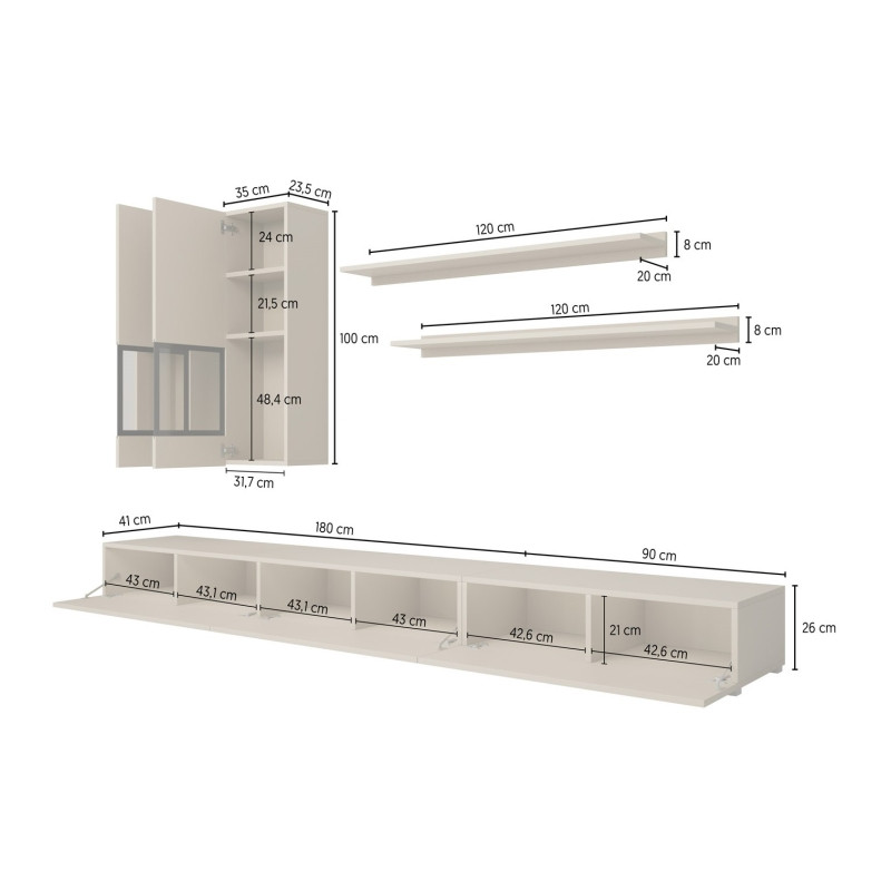 Meblościanka Baros Typ 10 Beż jasny Helvetia