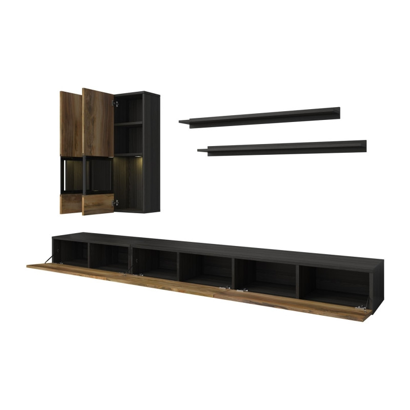 Meblościanka Baros Typ 10 Satin Nussbaum/Touchwood Helvetia