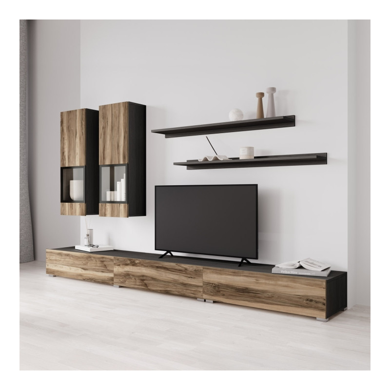 Meblościanka Baros Typ 10 Satin Nussbaum/Touchwood Helvetia