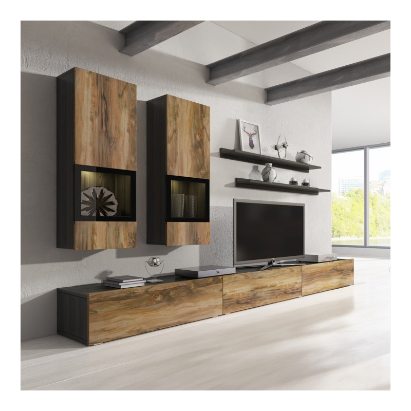 Meblościanka Baros Typ 10 Satin Nussbaum/Touchwood Helvetia