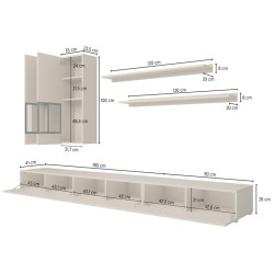 Meblościanka Baros Typ 10 Satin Nussbaum/Touchwood Helvetia