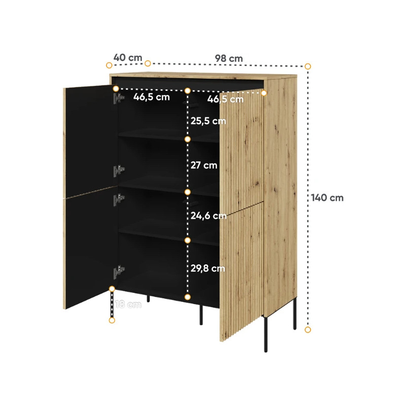 Komoda Trend TR3DAC Dąb Artisan Lenart - WYSYŁKA 24H - domowanie.pl