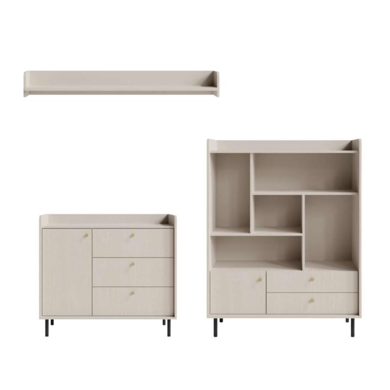 Zestaw Mebli Do Salonu GRANDE 02 Beż Piaskowy Styl Skandynawski Zestaw Mebli Do Salonu GRANDE 02 Beż Piaskowy Styl Skandynawski