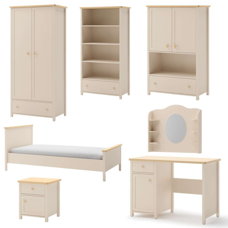 Zestaw mebli do pokoju dziecka STORY 2 Meble Młodzieżowe Beż Zestaw mebli do pokoju dziecka STORY 2 Meble Młodzieżowe Beż