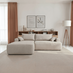Nowoczesny tapicerowany narożnik Coco jasny beż / whisper 2