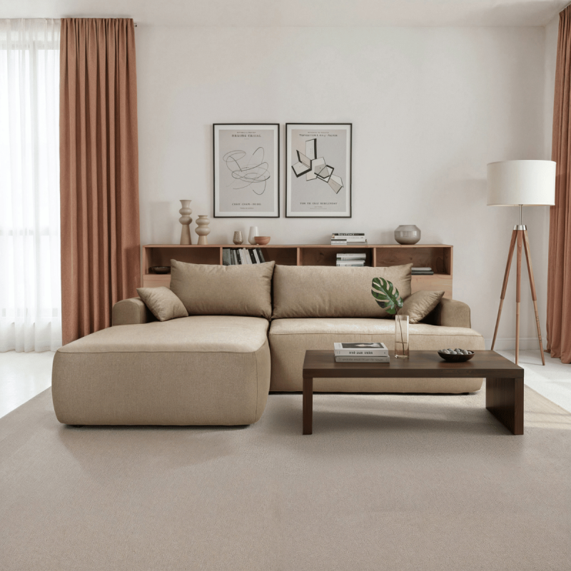 Nowoczesny tapicerowany narożnik Coco beżowy / whisper 3