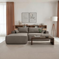 Nowoczesny tapicerowany narożnik Coco brązowy / whisper 5