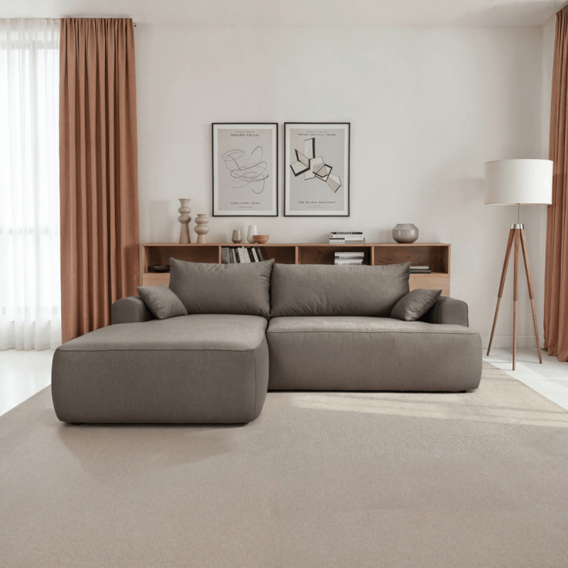 Nowoczesny tapicerowany narożnik Coco brązowy / whisper 5