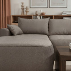 Nowoczesny tapicerowany narożnik Coco brązowy / whisper 5