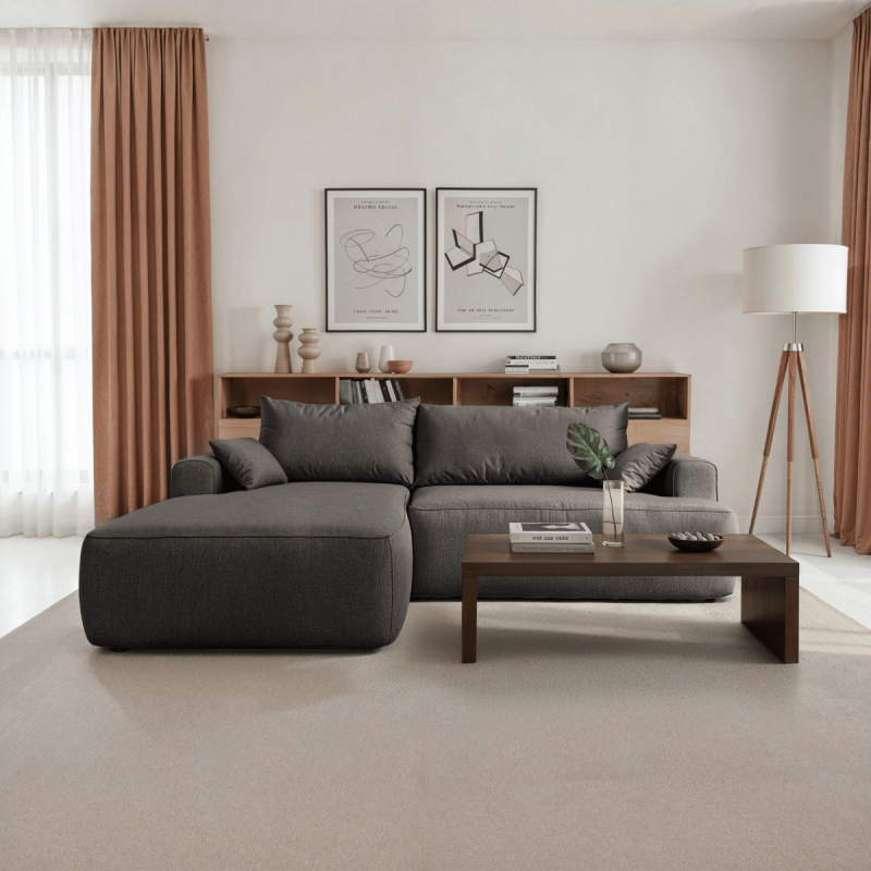 Nowoczesny tapicerowany narożnik Coco grafitowy / whisper 19