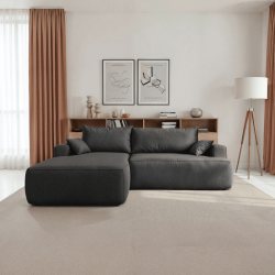Nowoczesny tapicerowany narożnik Coco grafitowy / whisper 19
