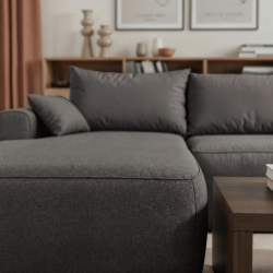 Nowoczesny tapicerowany narożnik Coco grafitowy / whisper 19