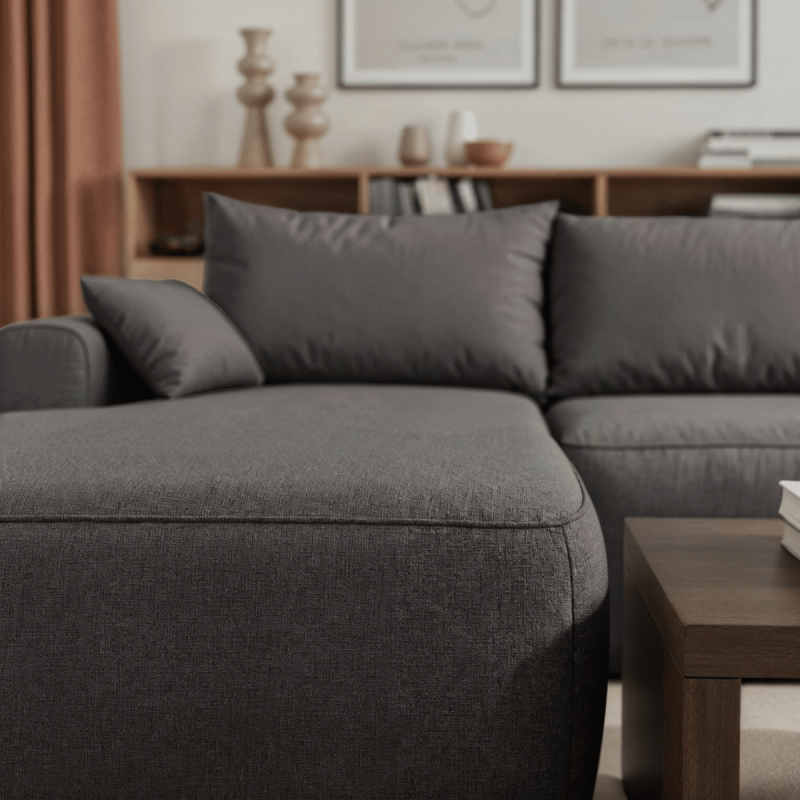 Nowoczesny tapicerowany narożnik Coco grafitowy / whisper 19