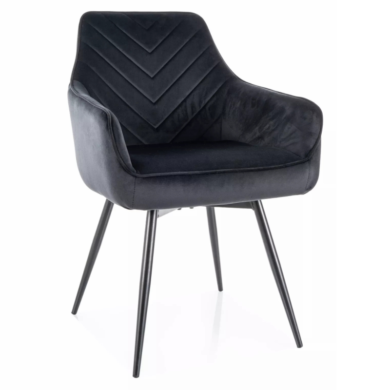 Krzesło tapicerowane Servio Velvet Bluvel 19 czarne Krzesło tapicerowane Servio Velvet Bluvel 19 czarne