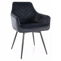 Krzesło tapicerowane Servio Velvet Bluvel 19 czarne