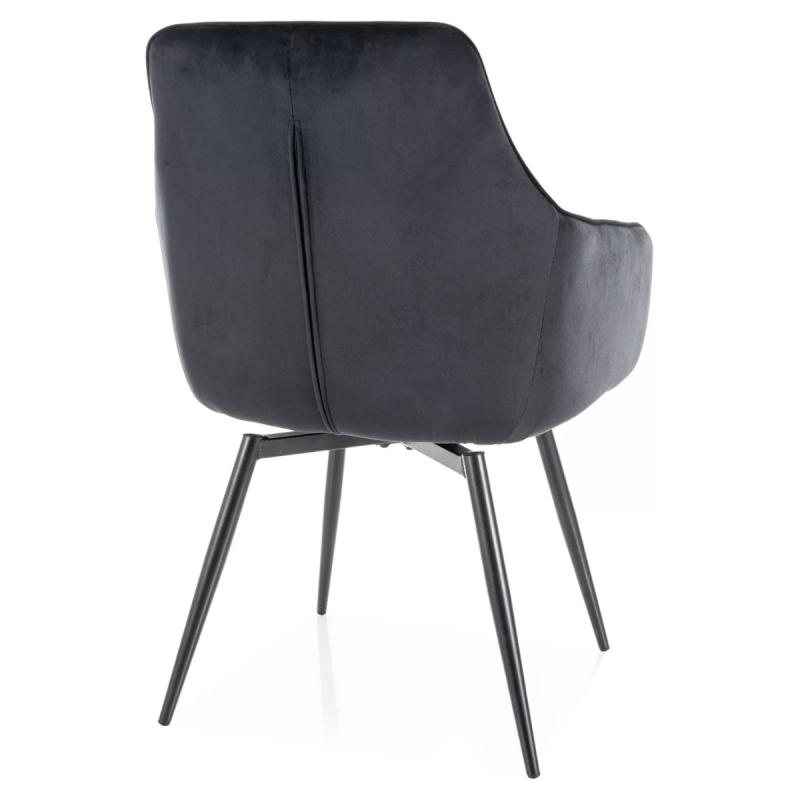 Krzesło tapicerowane Servio Velvet Bluvel 19 czarne