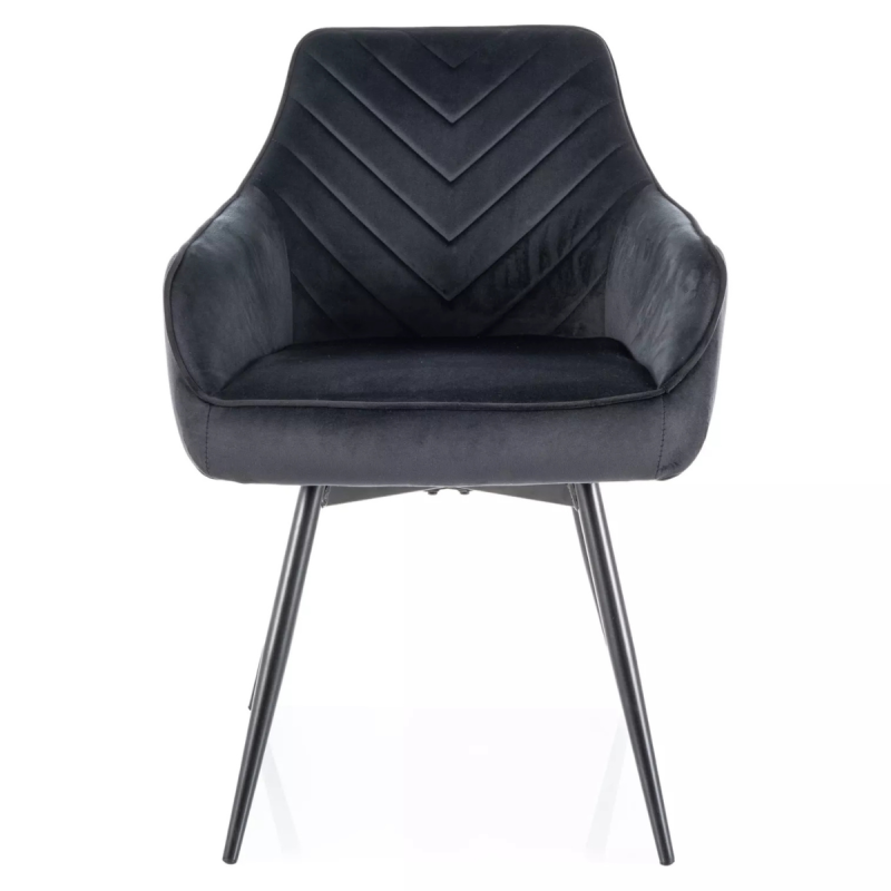 Krzesło tapicerowane Servio Velvet Bluvel 19 czarne