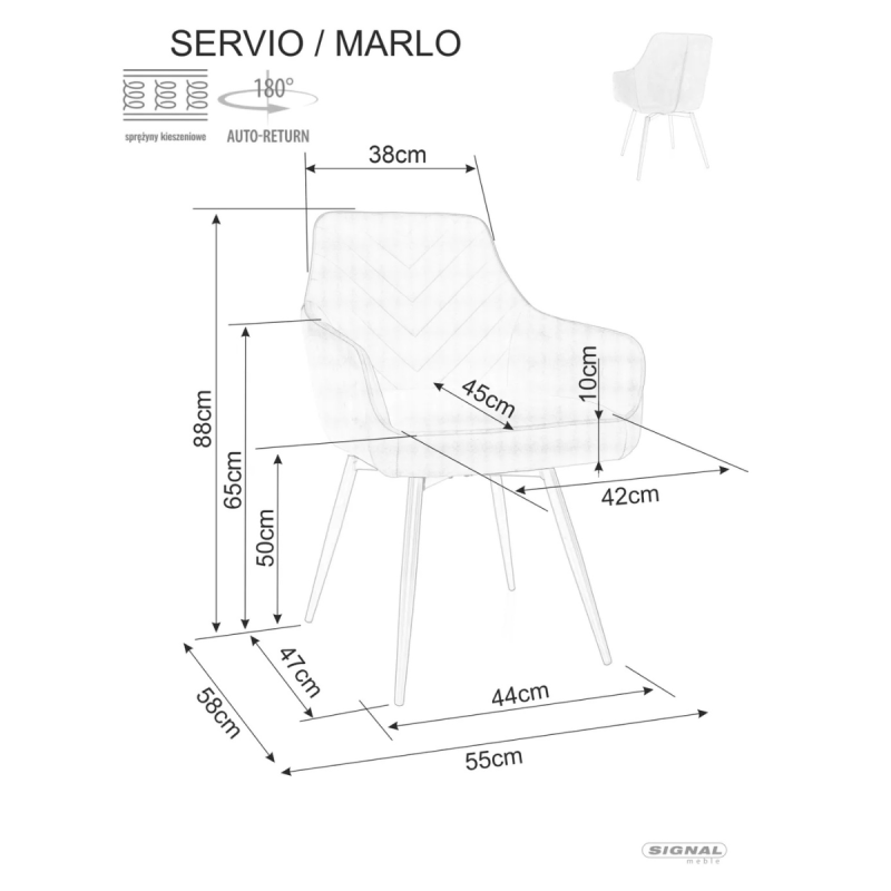 Krzesło tapicerowane Servio Brego Brego 31 jasny beż
