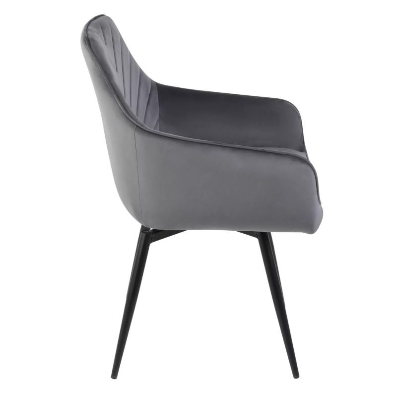 Krzesło tapicerowane Servio Velvet Bluvel 14 ciemny szary