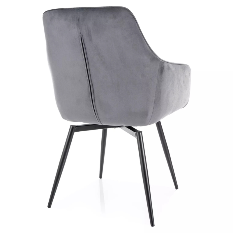 Krzesło tapicerowane Servio Velvet Bluvel 14 ciemny szary