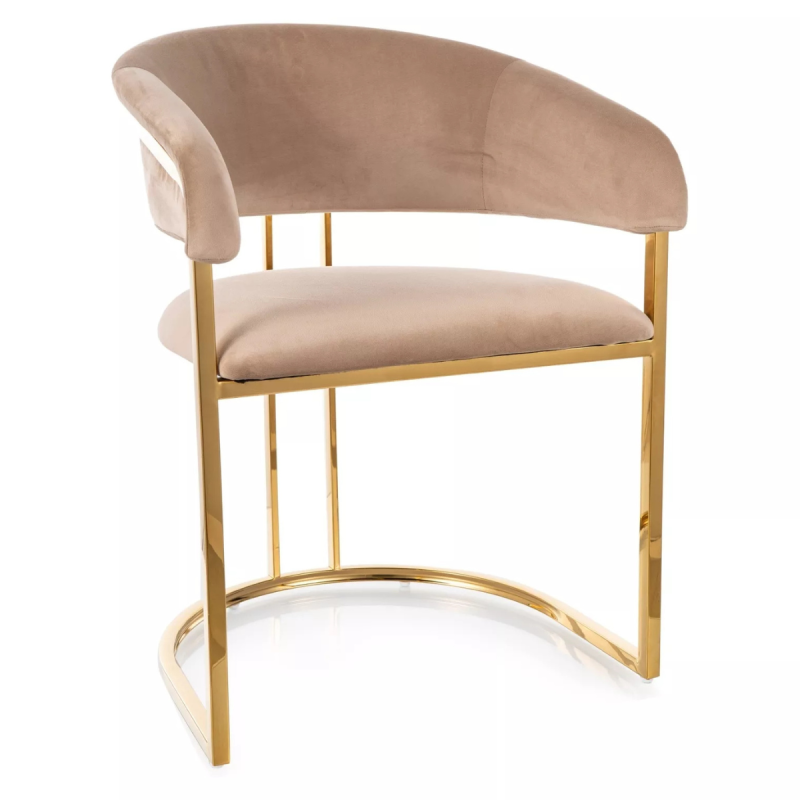 Krzesło tapicerowane Tulipe Velvet Bluvel 28 beżowe