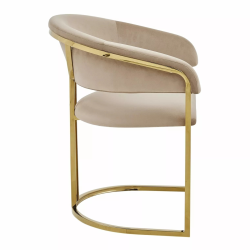 Krzesło tapicerowane Tulipe Velvet Bluvel 28 beżowe