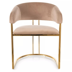 Krzesło tapicerowane Tulipe Velvet Bluvel 28 beżowe