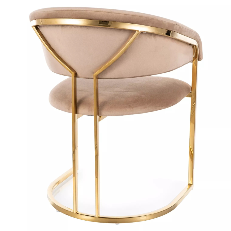 Krzesło tapicerowane Tulipe Velvet Bluvel 28 beżowe