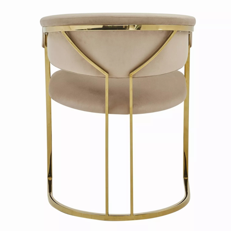 Krzesło tapicerowane Tulipe Velvet Bluvel 28 beżowe