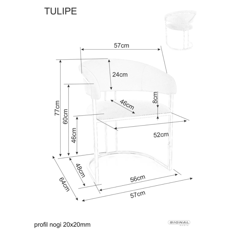 Krzesło tapicerowane Tulipe Velvet Bluvel 22 jasny beż
