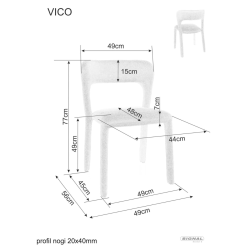 Krzesło tapicerowane Vico Wind 84 szare