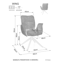 Krzesło obrotowe Wing Brego 02 jasny szary Krzesło obrotowe Wing Brego 02 jasny szary