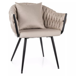 Krzesło tapicerowane Nuvo Velvet Bluvel 30 jasny beż