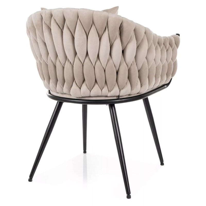 Krzesło tapicerowane Nuvo Velvet Bluvel 30 jasny beż