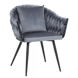 Krzesło tapicerowane Nuvo Velvet Bluvel 14 szare