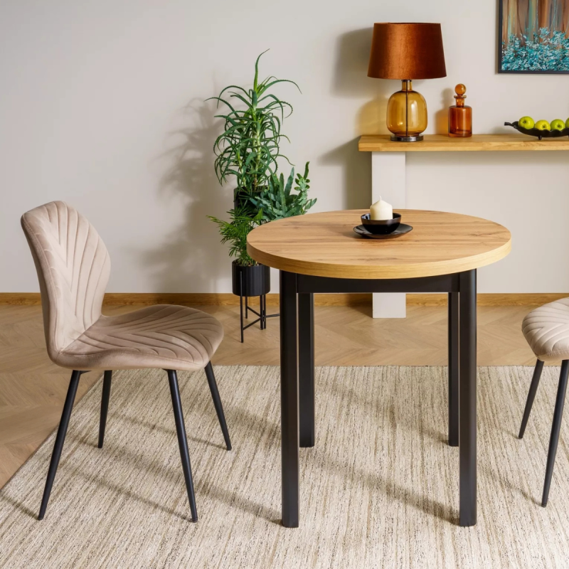 Krzesło tapicerowane Mike Velvet Bluvel 40 ciemny beż