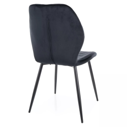 Krzesło tapicerowane Mike Velvet Bluvel 19 czarne Krzesło tapicerowane Mike Velvet Bluvel 19 czarne