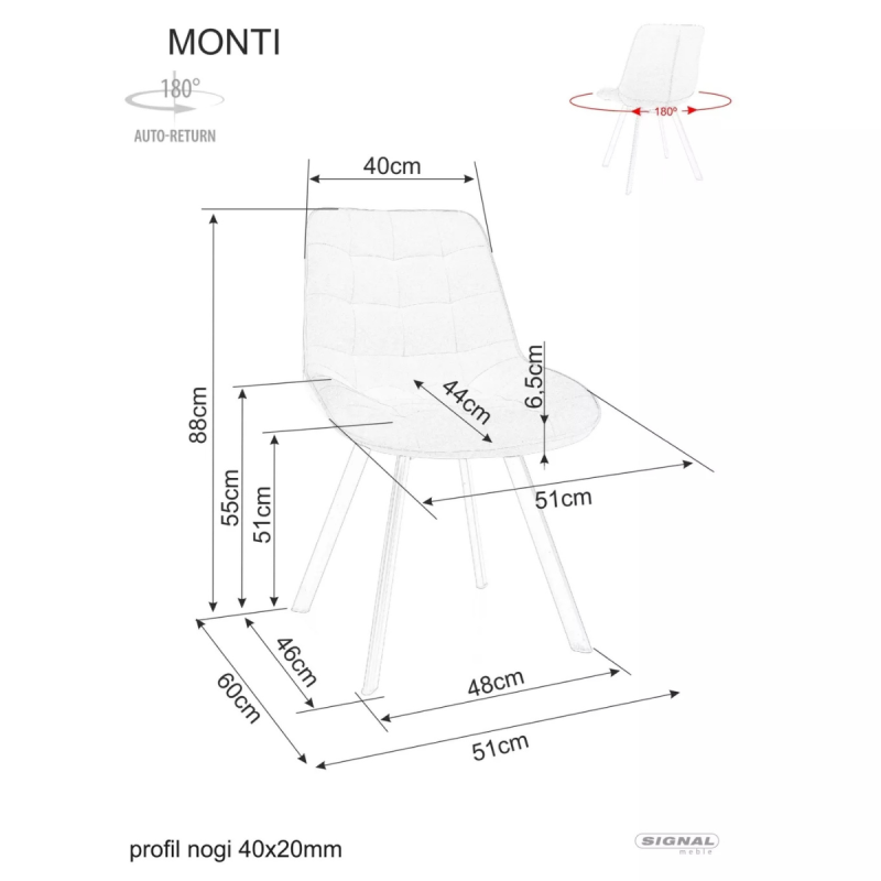 Krzesło tapicerowane Monti Velvet Bluvel 38 cappuccino