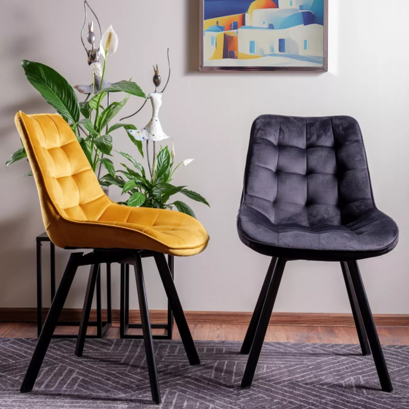 Krzesło tapicerowane Monti Velvet Bluvel 68 curry