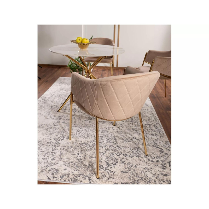 KRZESŁO BONO VELVET ZŁOTY STELAZ/BEŻ BLUVEL 28
