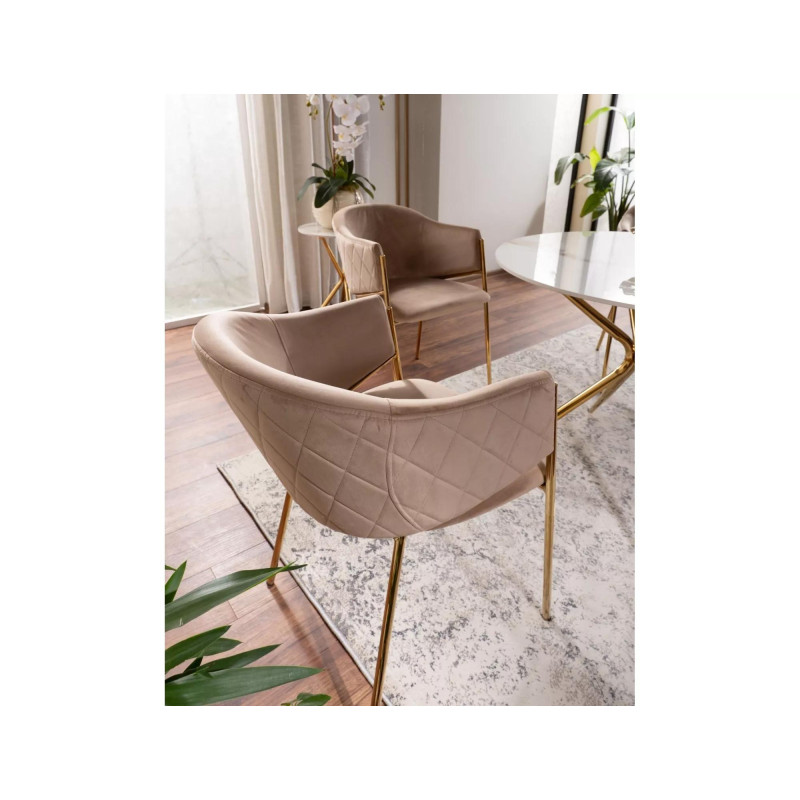 KRZESŁO BONO VELVET ZŁOTY STELAZ/BEŻ BLUVEL 28