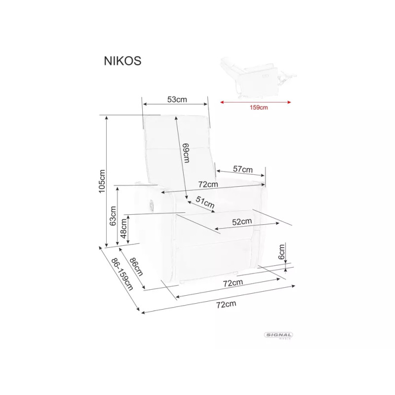 Fotel rozkładany Nikos Velvet 68 curry