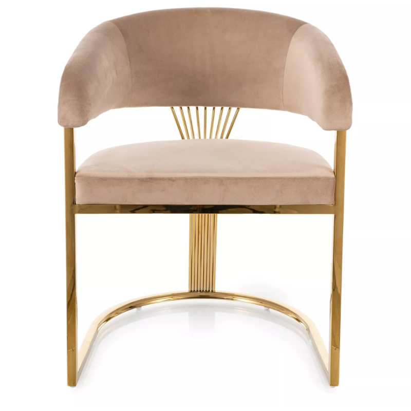 Krzesło tapicerowane Crown Velvet Bluvel 28 beżowe