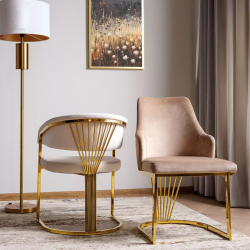 Krzesło tapicerowane Crown Velvet Bluvel 28 beżowe