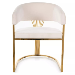 Krzesło tapicerowane Crown Velvet Bluvel 22 jasny beż