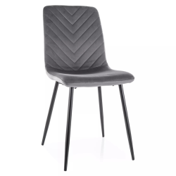 Krzesło tapicerowane Daren Velvet Bluvel 14 szare