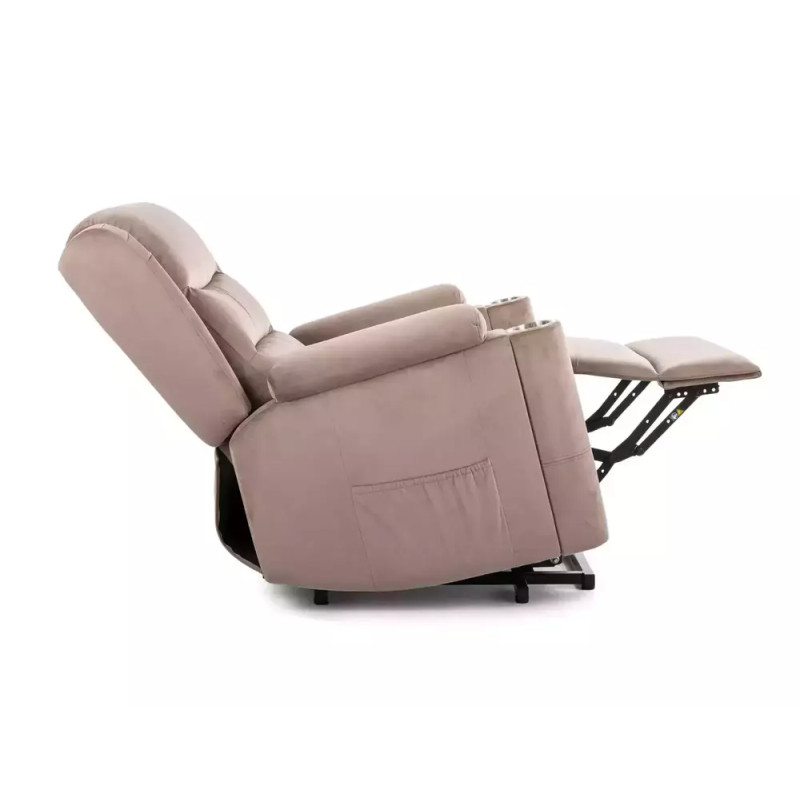 Fotel rozkładany Minos Velvet 40 ciemny beż