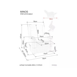 Fotel rozkładany Minos Velvet 40 ciemny beż Fotel rozkładany Minos Velvet 40 ciemny beż