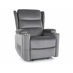 Fotel rozkładany Minos Velvet 14 szary