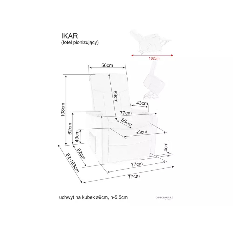 Fotel rozkładany Ikar 40 ciemny beż